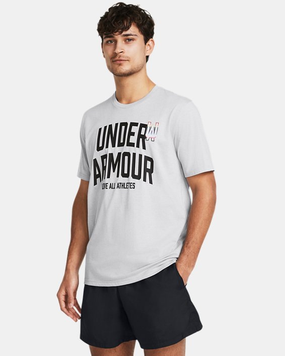 Men's UA Pride Short Sleeve in Gray image number 0